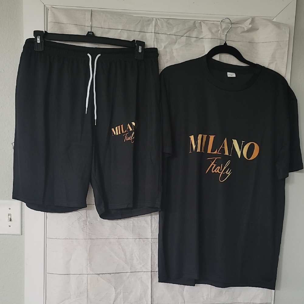 Black Milano Italy Graphic Tee & Shorts Set